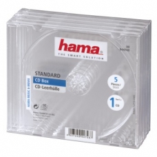 HAMA CD Box 5 units transparent jewel